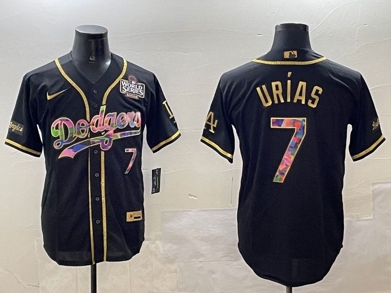 Men Los Angeles Dodgers 7 Urias Black Fashion Game 2025 Nike MLB Jersey style 03091